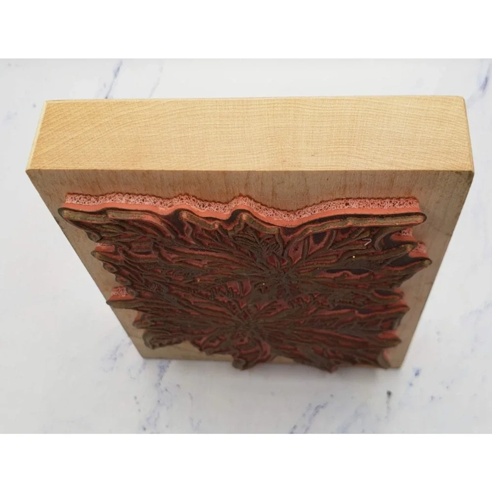 Poinsettia Rubber Stamp Christmas Floral PSX Wood Mounted Rubber Stamp K784